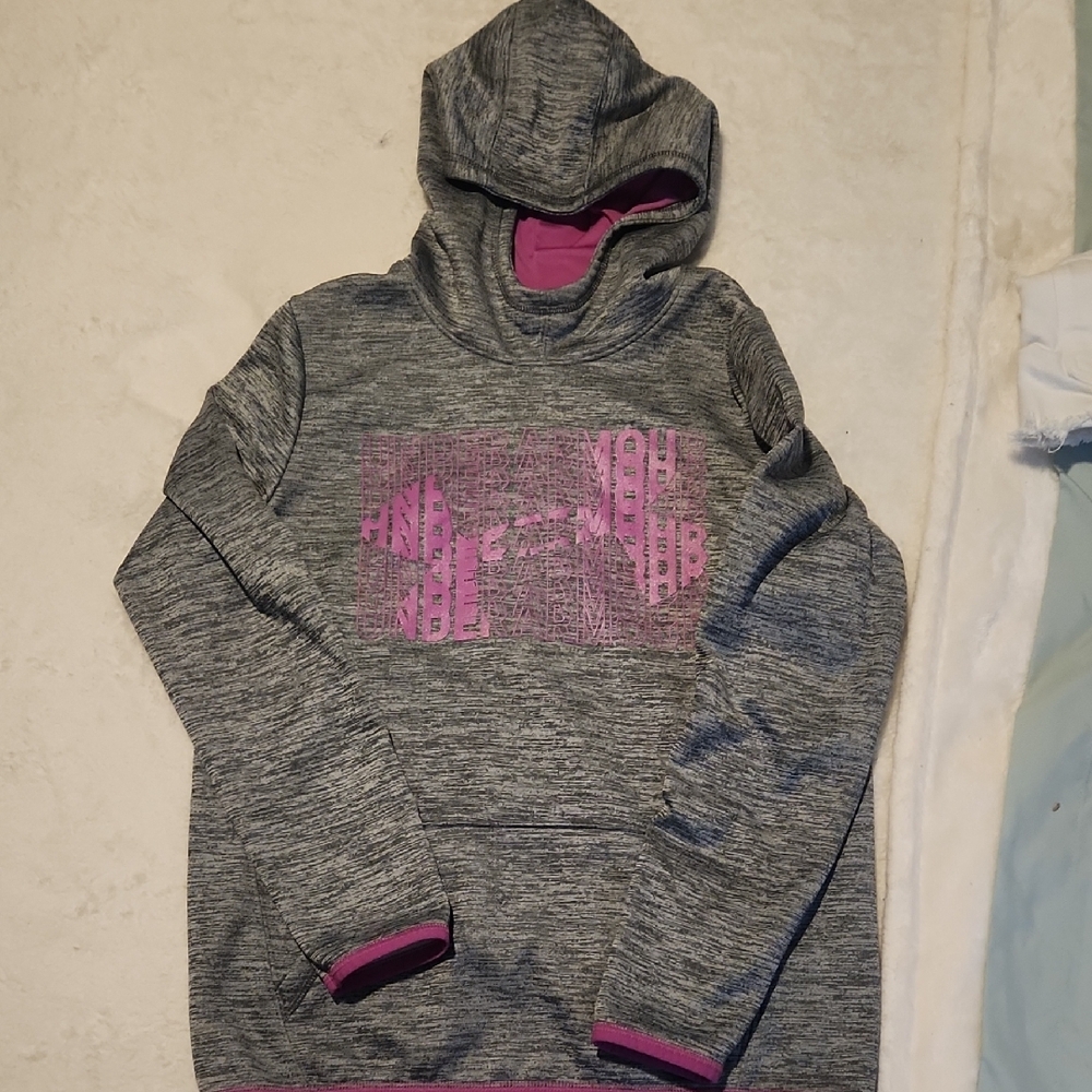 Under Armor Gray and Pink Hoodie